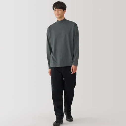 New Men's Brushed High Neck Long Sleeve T-Shirt T-Shirts