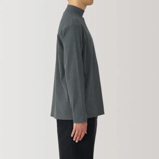 New Men's Brushed High Neck Long Sleeve T-Shirt T-Shirts