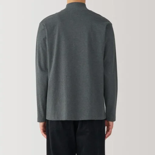 New Men's Brushed High Neck Long Sleeve T-Shirt T-Shirts