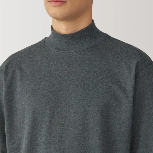 New Men's Brushed High Neck Long Sleeve T-Shirt T-Shirts