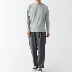 Best Men's Brushed Jersey Crew Neck Long Sleeve T-Shirt T-Shirts