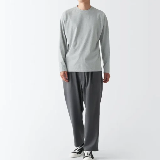Best Men's Brushed Jersey Crew Neck Long Sleeve T-Shirt T-Shirts