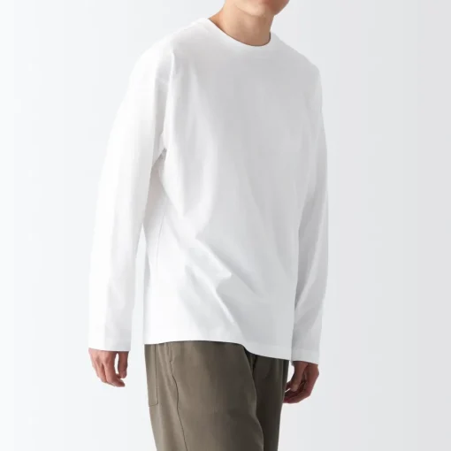 Best Men's Brushed Jersey Crew Neck Long Sleeve T-Shirt T-Shirts