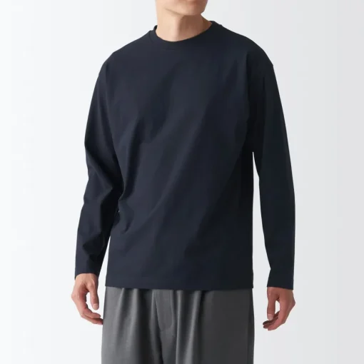 Best Men's Brushed Jersey Crew Neck Long Sleeve T-Shirt T-Shirts
