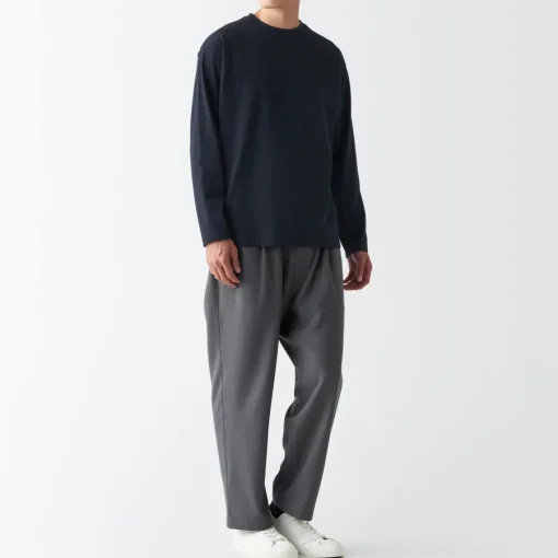 Best Men's Brushed Jersey Crew Neck Long Sleeve T-Shirt T-Shirts