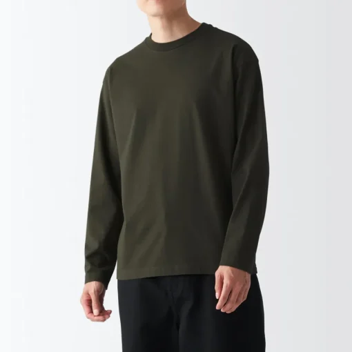 Best Men's Brushed Jersey Crew Neck Long Sleeve T-Shirt T-Shirts