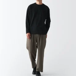 Best Men's Brushed Jersey Crew Neck Long Sleeve T-Shirt T-Shirts