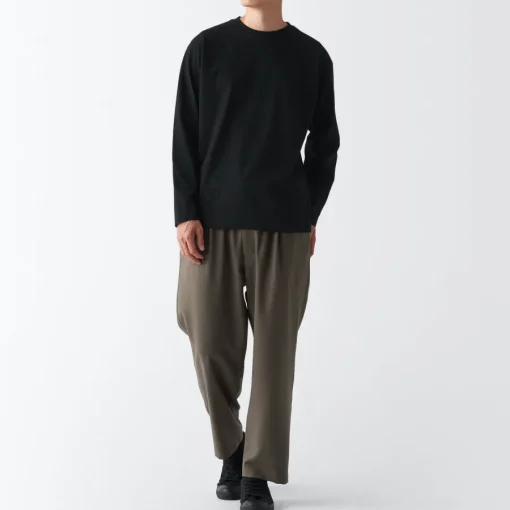 Best Men's Brushed Jersey Crew Neck Long Sleeve T-Shirt T-Shirts
