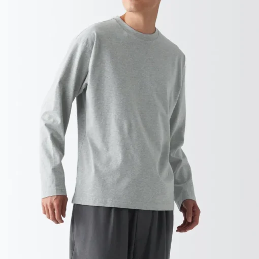 Best Men's Brushed Jersey Crew Neck Long Sleeve T-Shirt T-Shirts