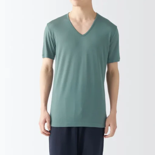 Online Men's Cool Touch Smooth V-Neck Short Sleeve T-Shirt Underwear & Undershirts