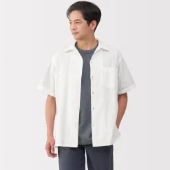 Hot Men's Dobby Open Collar Short Sleeve Shirt Shirts & Polos
