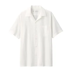 Hot Men's Dobby Open Collar Short Sleeve Shirt Shirts & Polos
