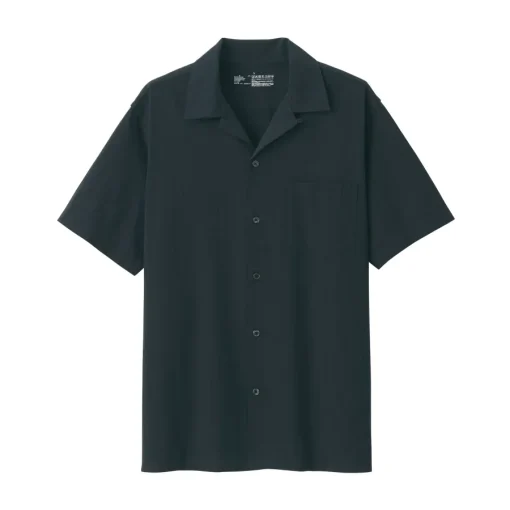 Hot Men's Dobby Open Collar Short Sleeve Shirt Shirts & Polos
