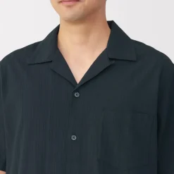 Hot Men's Dobby Open Collar Short Sleeve Shirt Shirts & Polos