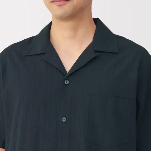 Hot Men's Dobby Open Collar Short Sleeve Shirt Shirts & Polos