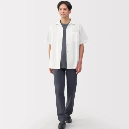 Hot Men's Dobby Open Collar Short Sleeve Shirt Shirts & Polos