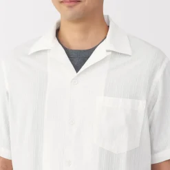 Hot Men's Dobby Open Collar Short Sleeve Shirt Shirts & Polos