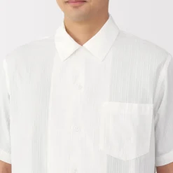 Hot Men's Dobby Open Collar Short Sleeve Shirt Shirts & Polos