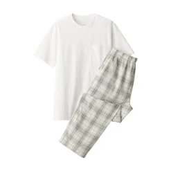 Best Men's Double Gauze Short Sleeve Loungewear Set Pajamas & Loungewear|Loungewear