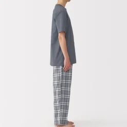 Best Men's Double Gauze Short Sleeve Loungewear Set Pajamas & Loungewear|Loungewear