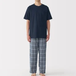 Best Men's Double Gauze Short Sleeve Loungewear Set Pajamas & Loungewear|Loungewear