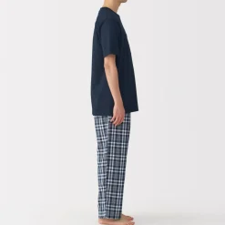 Best Men's Double Gauze Short Sleeve Loungewear Set Pajamas & Loungewear|Loungewear
