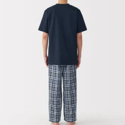 Best Men's Double Gauze Short Sleeve Loungewear Set Pajamas & Loungewear|Loungewear