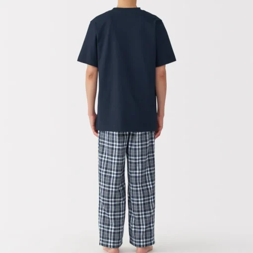 Best Men's Double Gauze Short Sleeve Loungewear Set Pajamas & Loungewear|Loungewear