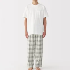 Best Men's Double Gauze Short Sleeve Loungewear Set Pajamas & Loungewear|Loungewear