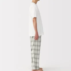 Best Men's Double Gauze Short Sleeve Loungewear Set Pajamas & Loungewear|Loungewear