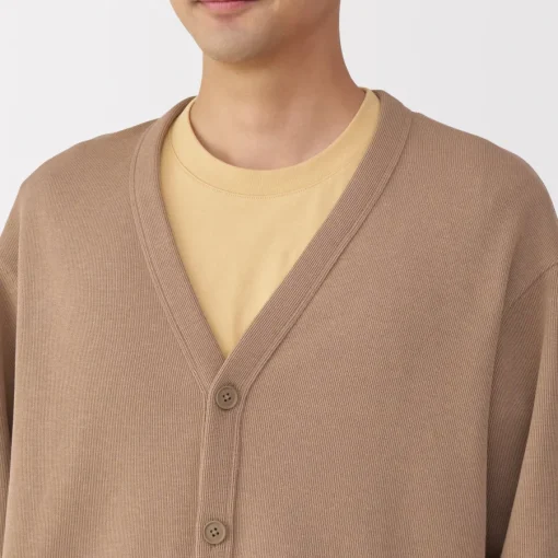 Online Men's Double Knitted V Neck Cardigan Sweaters & Cardigans