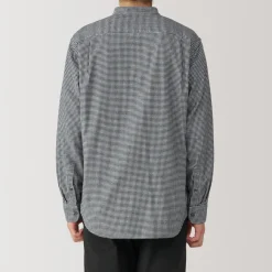 Sale Men's Flannel Stand Collar Long Sleeve Patterned Shirt Shirts & Polos