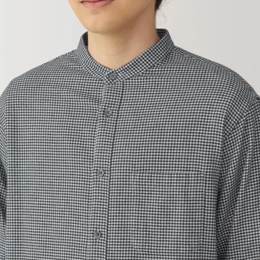 Sale Men's Flannel Stand Collar Long Sleeve Patterned Shirt Shirts & Polos