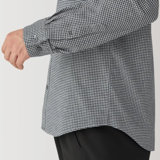 Sale Men's Flannel Stand Collar Long Sleeve Patterned Shirt Shirts & Polos