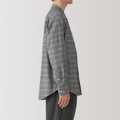Sale Men's Flannel Stand Collar Long Sleeve Patterned Shirt Shirts & Polos