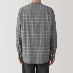 Sale Men's Flannel Stand Collar Long Sleeve Patterned Shirt Shirts & Polos