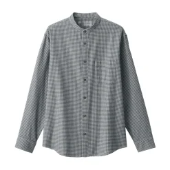 Sale Men's Flannel Stand Collar Long Sleeve Patterned Shirt Shirts & Polos