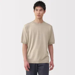 Sale Men's Hemp Blend Short Sleeve Sweater Sweaters & Cardigans