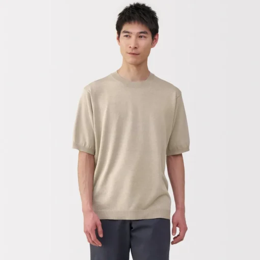 Sale Men's Hemp Blend Short Sleeve Sweater Sweaters & Cardigans