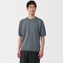 Sale Men's Hemp Blend Short Sleeve Sweater Sweaters & Cardigans
