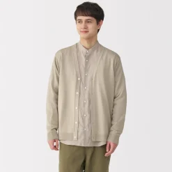 Clearance Men's Hemp Blend V-Neck Cardigan Sweaters & Cardigans