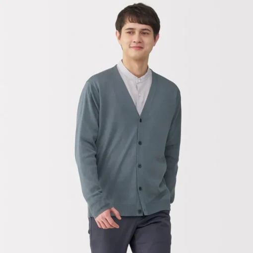 Clearance Men's Hemp Blend V-Neck Cardigan Sweaters & Cardigans