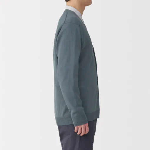 Clearance Men's Hemp Blend V-Neck Cardigan Sweaters & Cardigans
