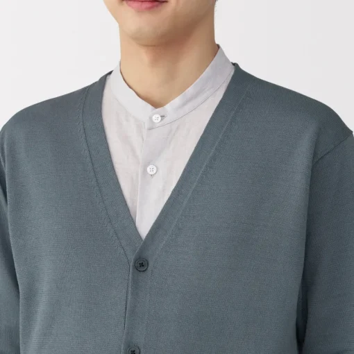 Clearance Men's Hemp Blend V-Neck Cardigan Sweaters & Cardigans