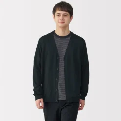 Clearance Men's Hemp Blend V-Neck Cardigan Sweaters & Cardigans