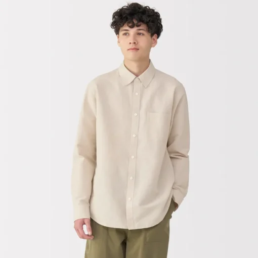 New Men's Hemp Cotton Long Sleeve Shirt Shirts & Polos