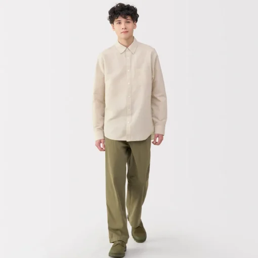 New Men's Hemp Cotton Long Sleeve Shirt Shirts & Polos