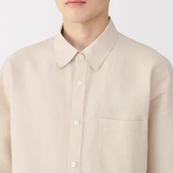New Men's Hemp Cotton Long Sleeve Shirt Shirts & Polos
