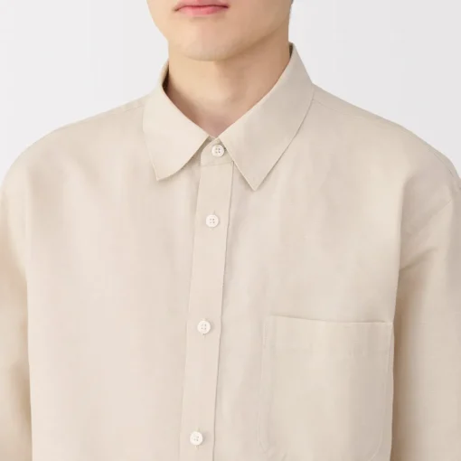 New Men's Hemp Cotton Long Sleeve Shirt Shirts & Polos