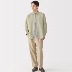 New Men's Hemp Cotton Long Sleeve Shirt Shirts & Polos